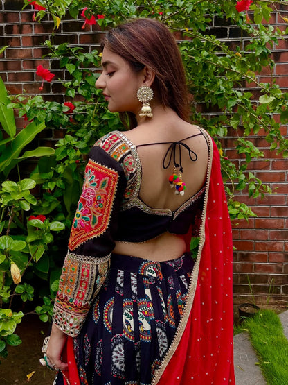 Black & Red Navratri Special Lehenga