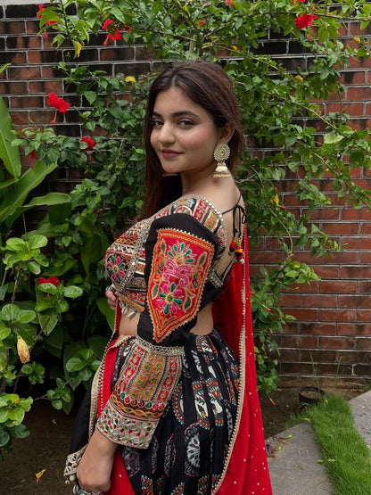 Black & Red Navratri Special Lehenga