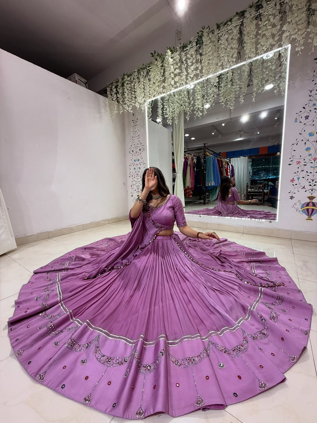 Baby Pink Embroidered Lehenga