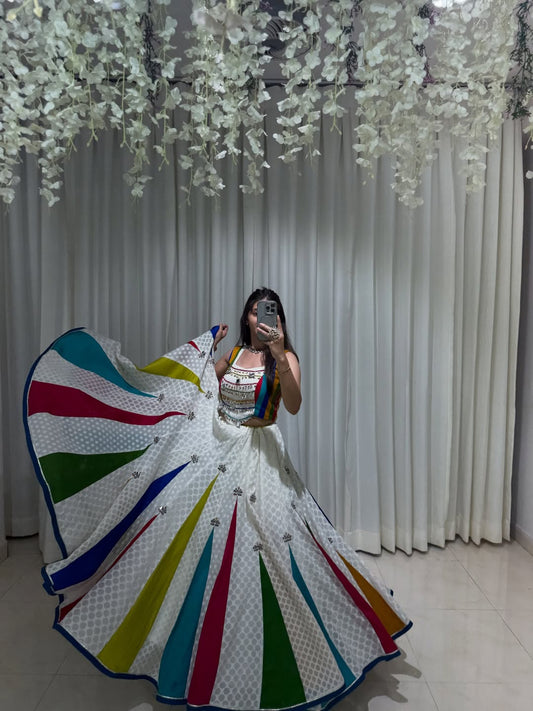 Multi-Colour Embroidered Lehenga