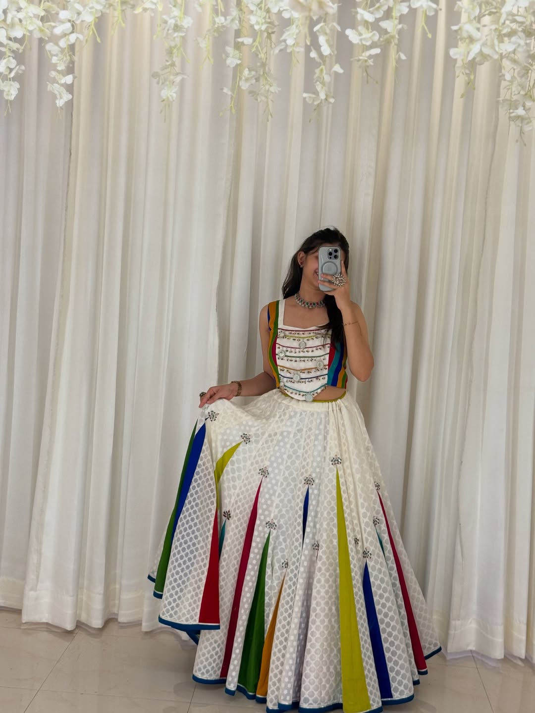 Multi-Colour Embroidered Lehenga