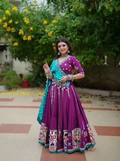 Phoolon Ki Rani – Purple & Sky Lehenga