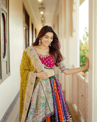 Traditional Mirror Work Lehenga Choli for Dandiya Nights