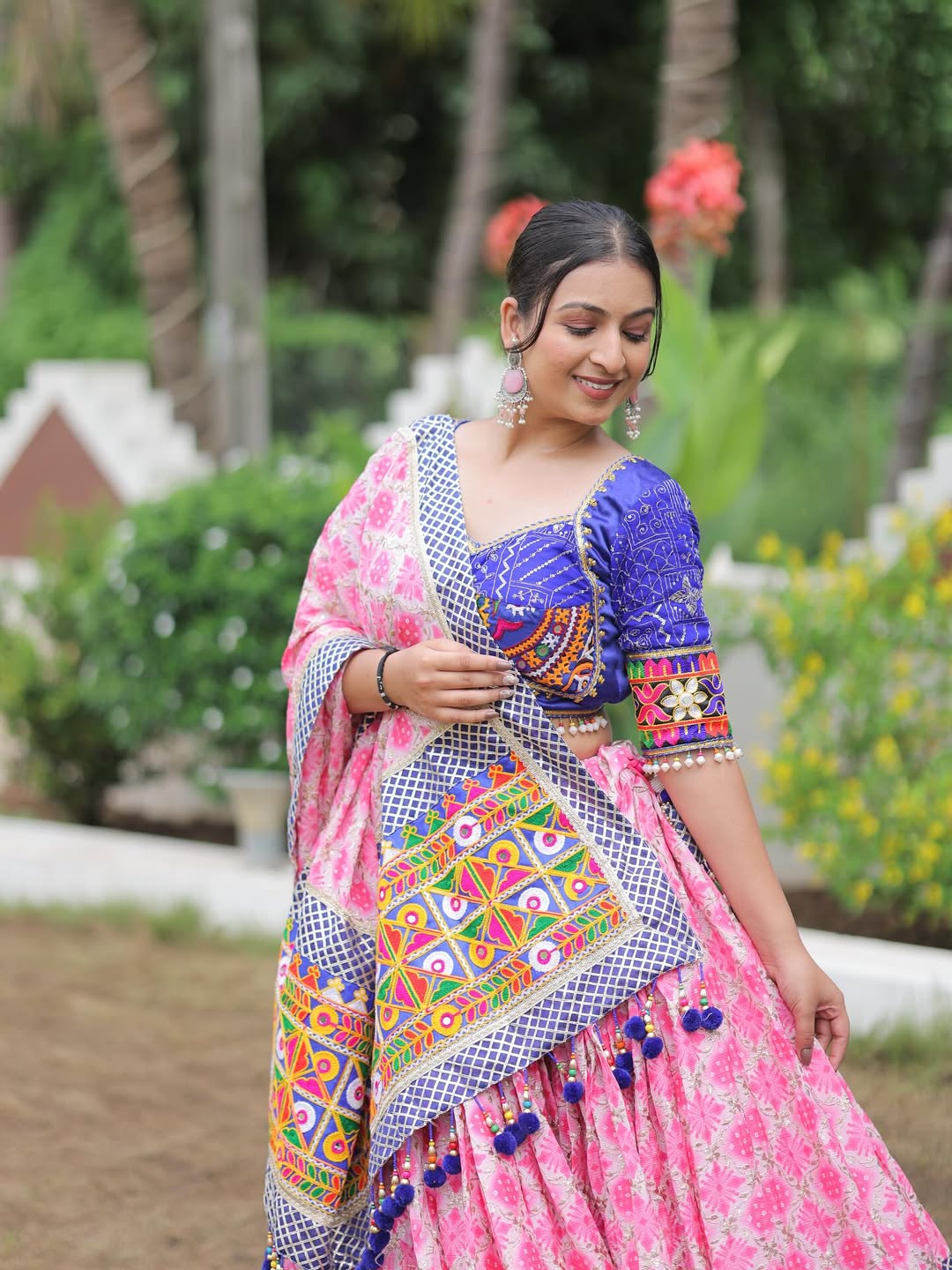 Pink Radiance Navratri Lehenga Choli Set
