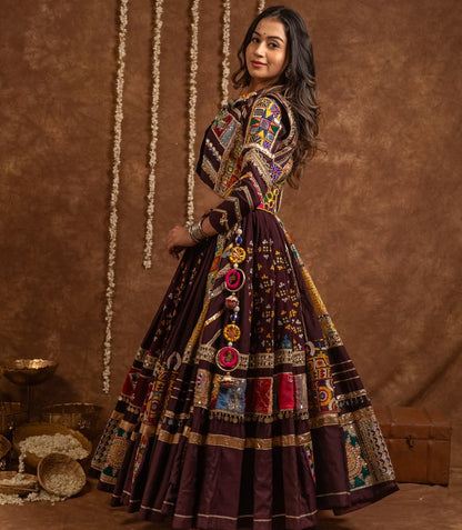 Regal Mirror Work Lehenga with Designer Embroidered Jacket Set