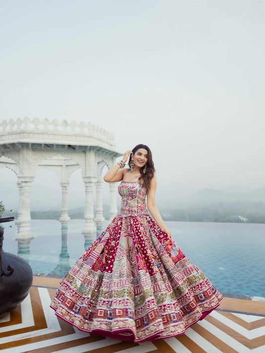 “Rang Mahal Royale Handcrafted Multicolor Lehenga "