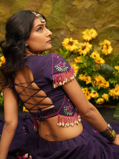 Kaavya Kala Royal Purple Navratri Lehenga Set