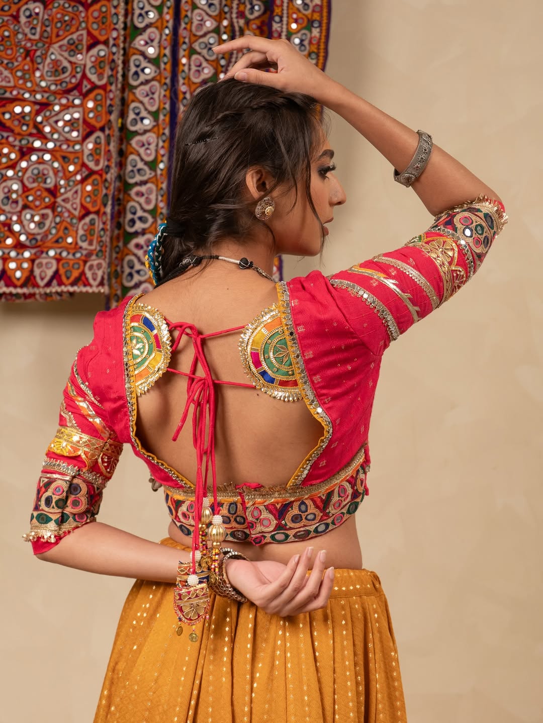 🌸 Traditional Muslin Cotton Mirror Work Lehenga Choli Set 🌸