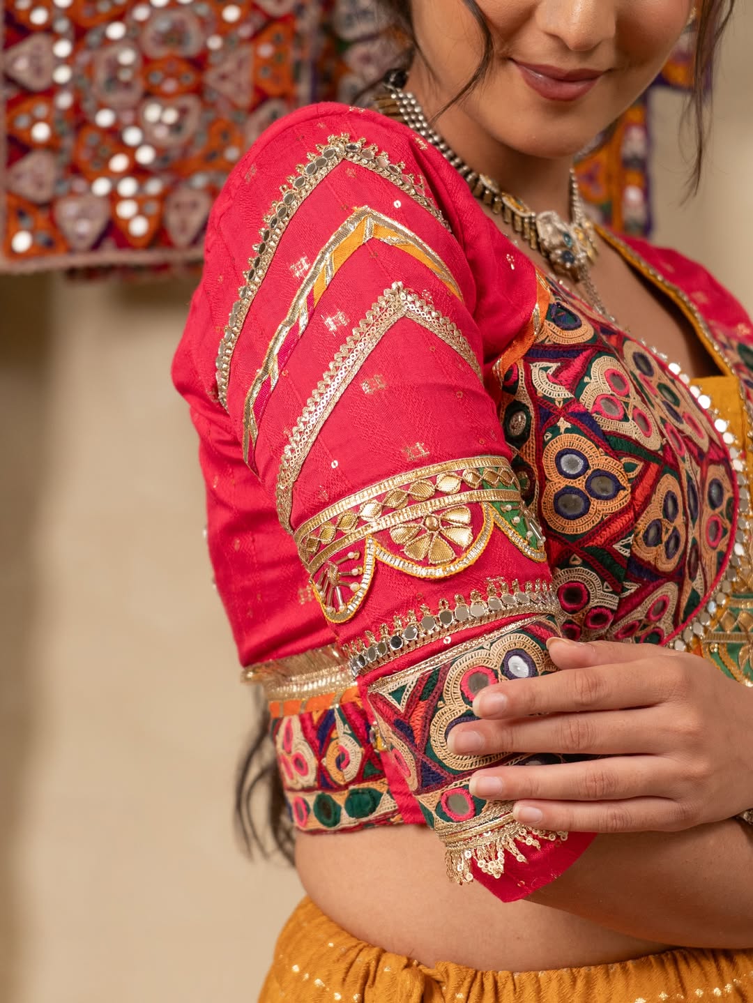🌸 Traditional Muslin Cotton Mirror Work Lehenga Choli Set 🌸