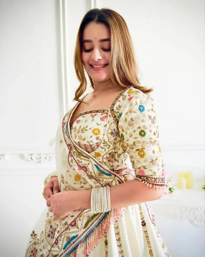 Royal Heritage Embroidered Muslin Lehenga Set