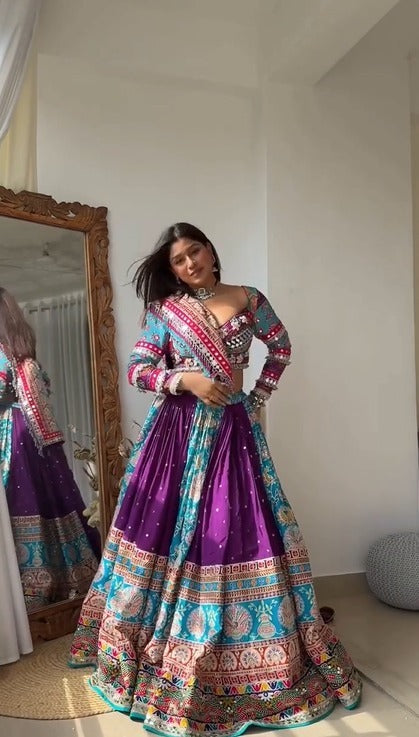 Blue & Purple Lehenga