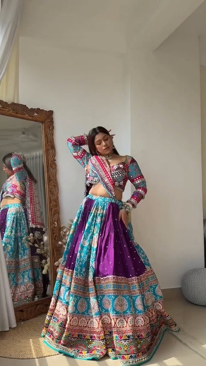 Blue & Purple Lehenga