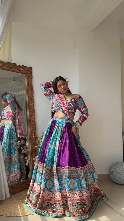 Blue & Purple Lehenga