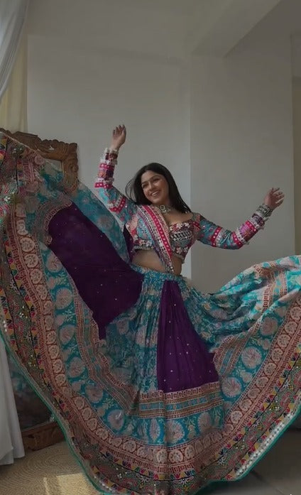Blue & Purple Lehenga