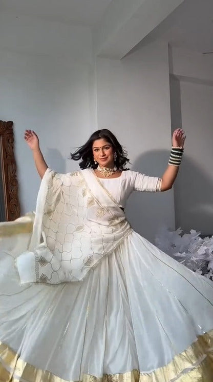 White & Gold Lehenga