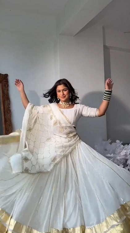 White & Gold Lehenga