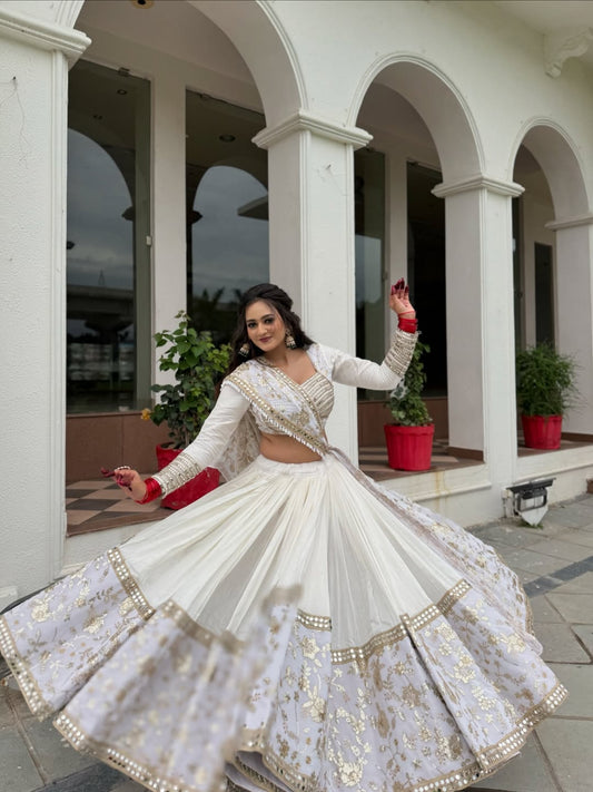 Noor-e-Nazaakat Ivory Mirror Majesty Lehenga Set