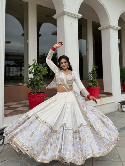 Noor-e-Nazaakat Ivory Mirror Majesty Lehenga Set