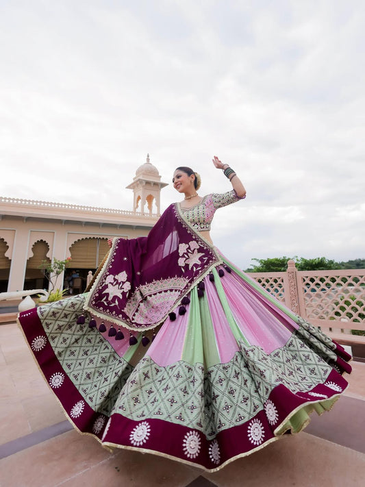 Royal Radiance Multicolor Mirror Work Lehenga Set