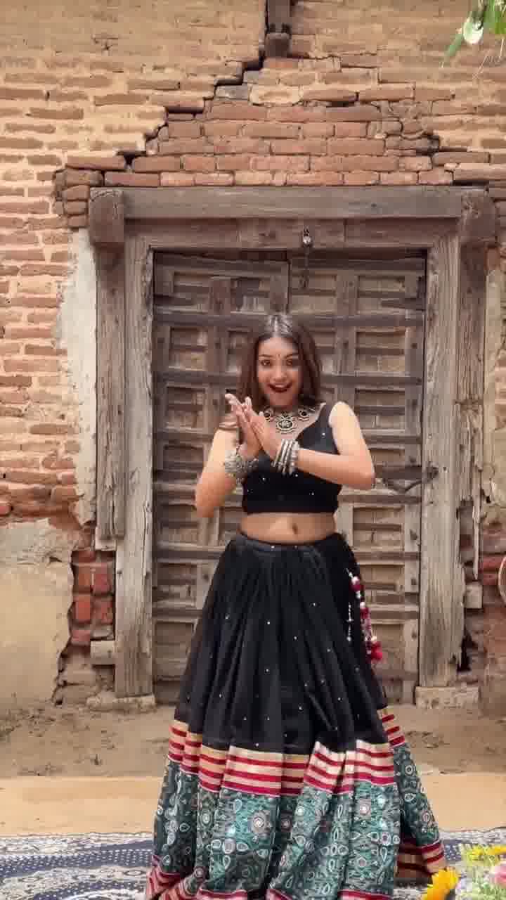 Rustic Charm Black Tribal Fusion Lehenga