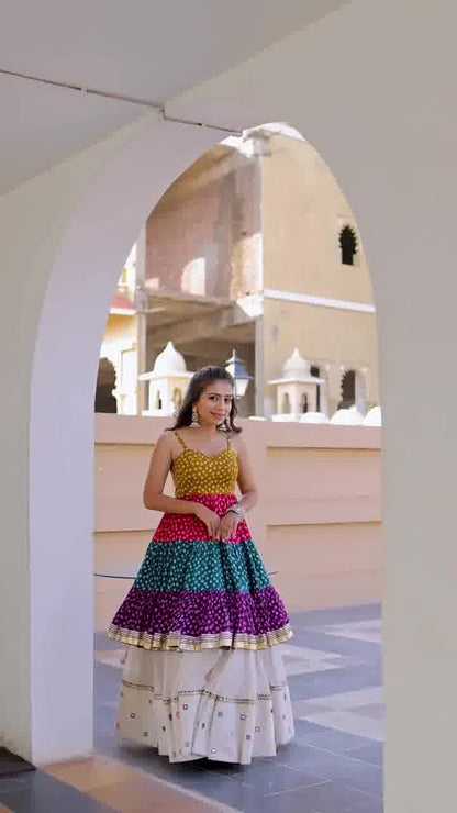 Rangilo Riwaaz Multi Color Layered Traditional Gow
