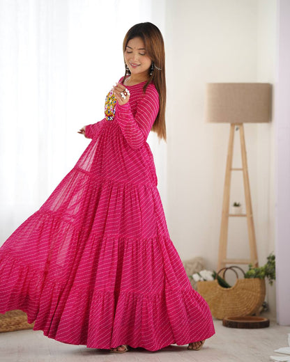 Dandiya Bandhani Inspired Flared Gown