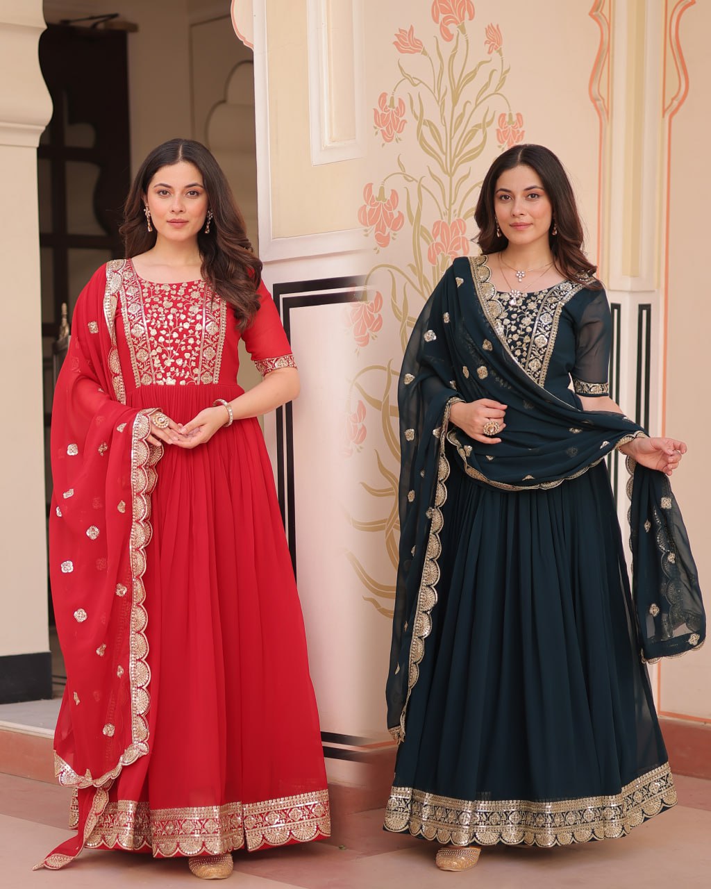 Two Moods One Statement  Where Vibrant Red Meets Deep Elegance