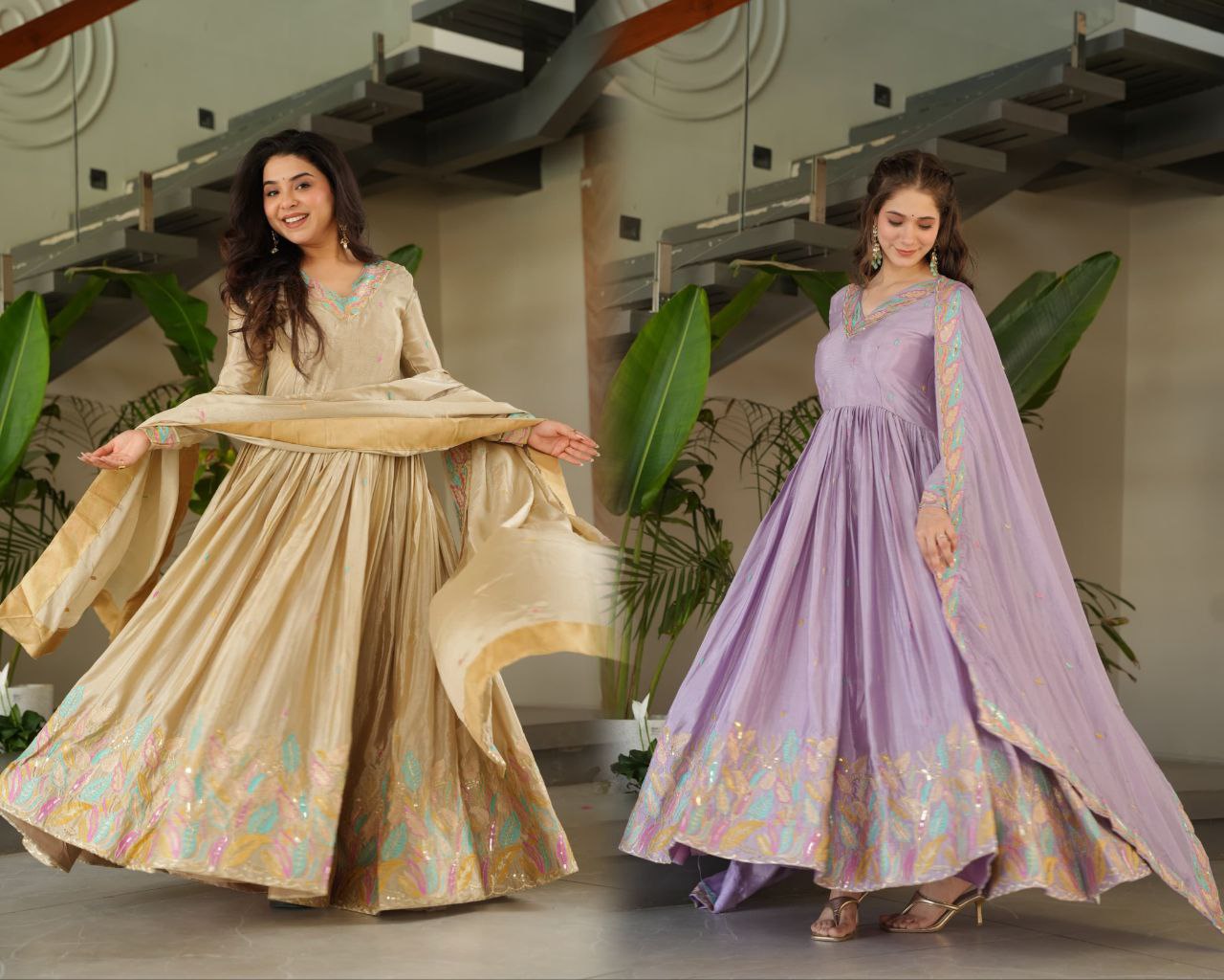 Golden Hour to Lilac Light A Tale of Two Gowns