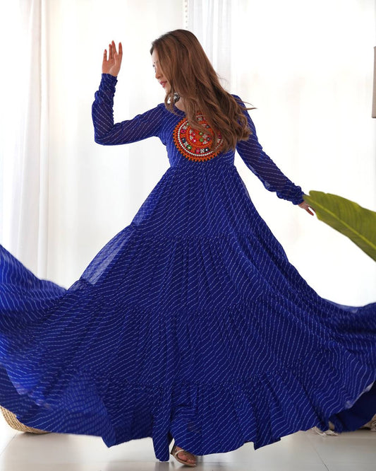 Dandiya Bandhani Inspired Flared Gown