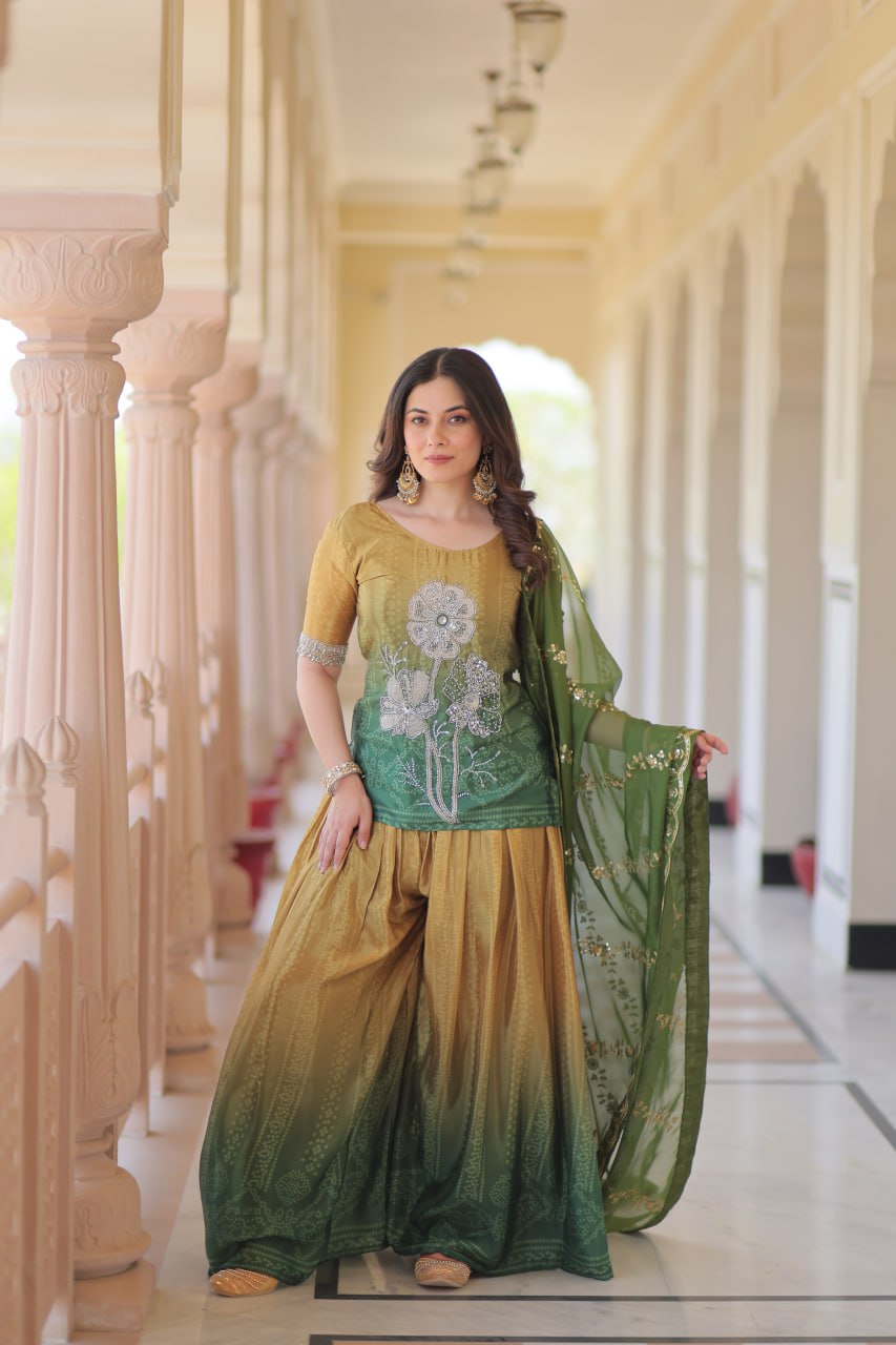 Gilded Grace A Statement of Sharara Splendor