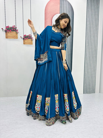 Kavya & Riddhi’s Mirror Magic: Pure Cotton Lehenga Choli