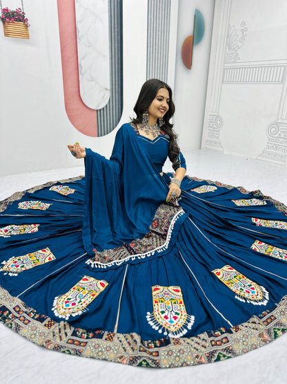 Kavya & Riddhi’s Mirror Magic: Pure Cotton Lehenga Choli
