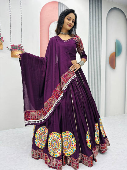 Kavya & Riddhi’s Mirror Magic: Pure Cotton Lehenga Choli