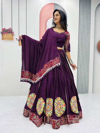Kavya & Riddhi’s Mirror Magic: Pure Cotton Lehenga Choli