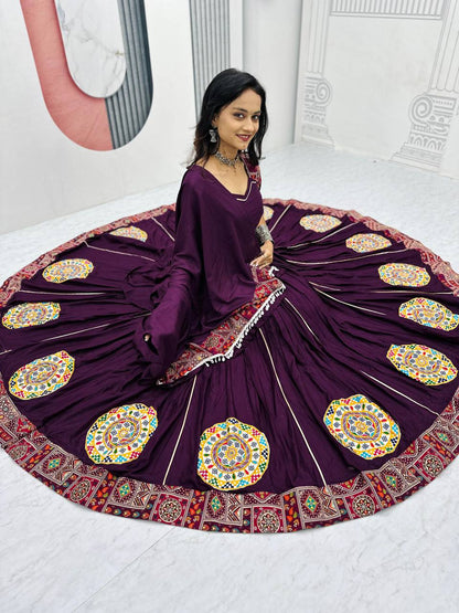 Kavya & Riddhi’s Mirror Magic: Pure Cotton Lehenga Choli
