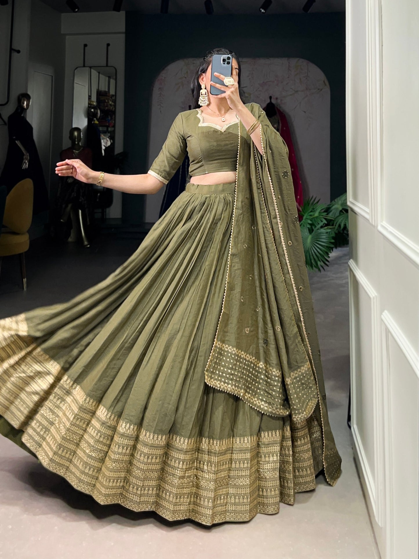 The Royal Muse Embroidered Elegance in Every Drape