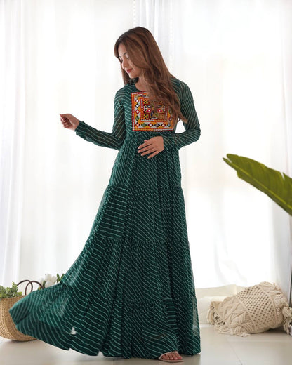 Dandiya Bandhani Inspired Flared Gown