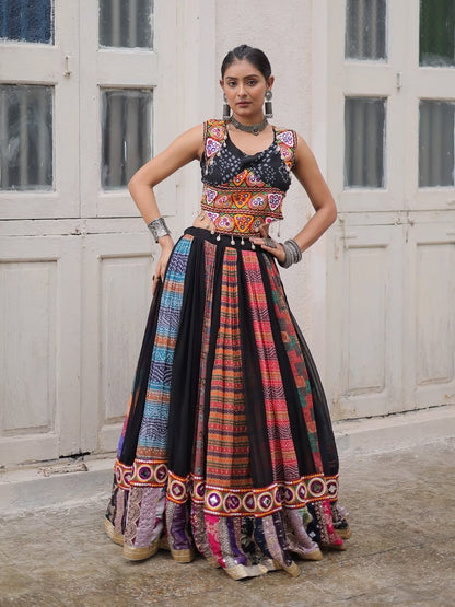 "RangRaasa Royale: Mirror Embellished Navratri Chaniya Choli Set"