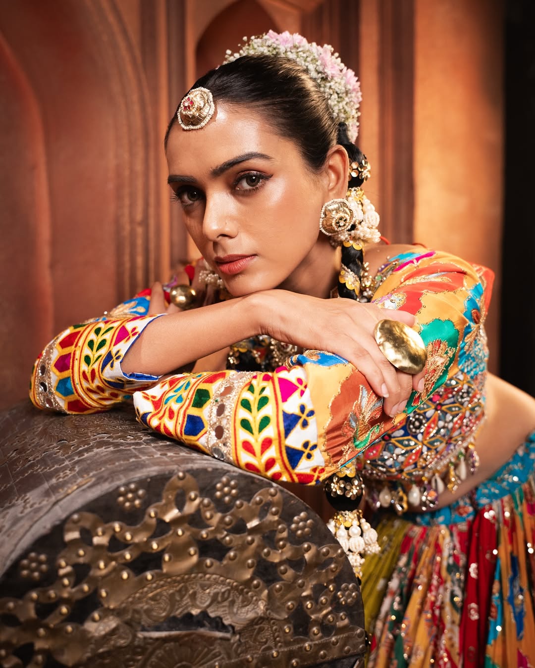 Royal Multicolor Heritage Rayon Lehenga Set