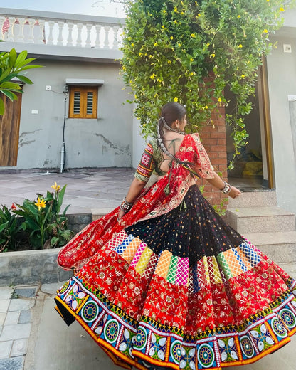 Vibrant Multicolor Navratri Special Rayon Lehenga Set