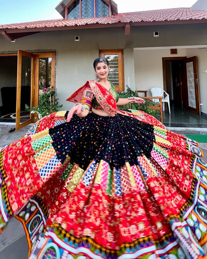 Vibrant Multicolor Navratri Special Rayon Lehenga Set