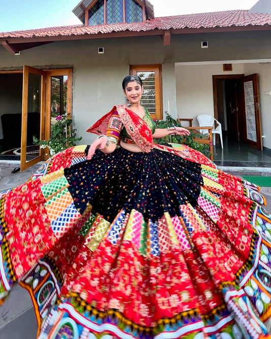 Vibrant Multicolor Navratri Special Rayon Lehenga Set