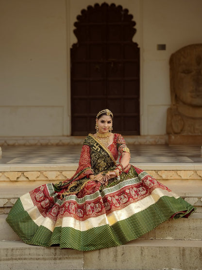 Regal Navratri Special  Chanderi Silk Lehenga with Gold Zari